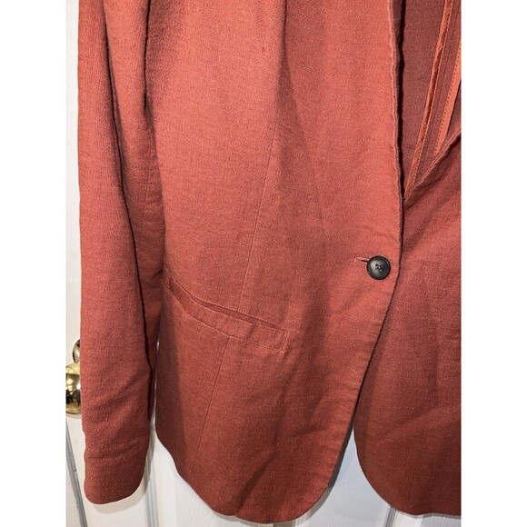 Pendleton Blazer Womens 14 Linen Blend Orange Preppy Corpcore Minimalist Jacket - Picture 3 of 8
